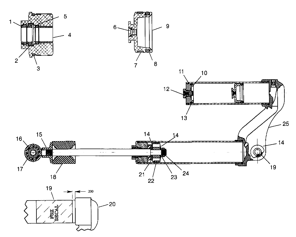 FOX SHOCK, GAS, RESEVOIR Scrambler W967840 (4935823582C11A)