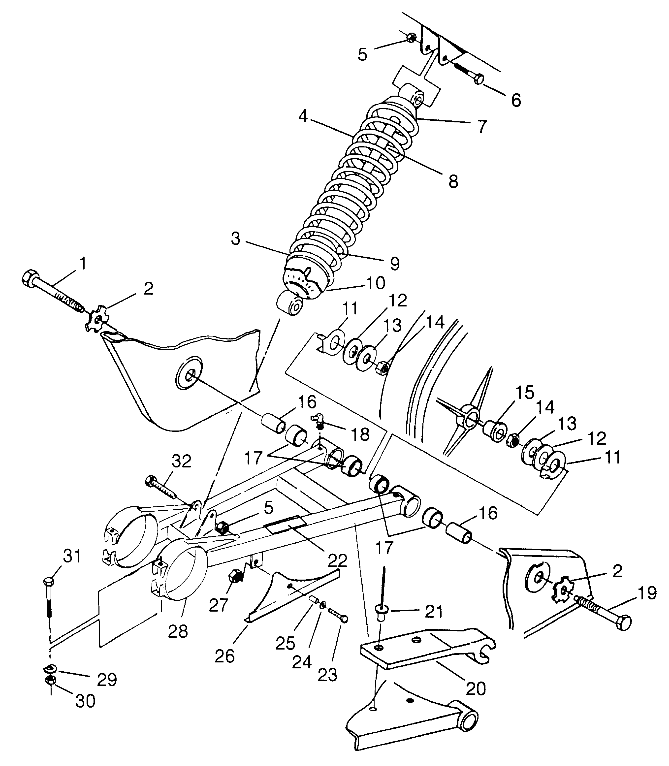 SWING ARM/SHOCK MOUNTING - W968540 (4935863586B013)