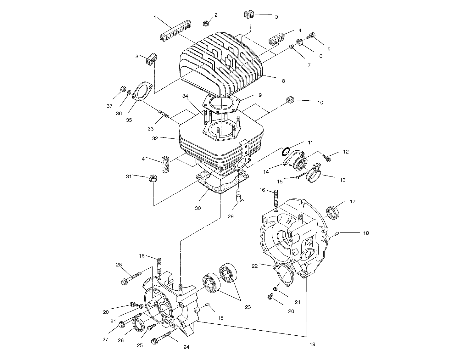 CRANKCASE and CYLINDER (BLAZER) - W967827 (4935863586C012)