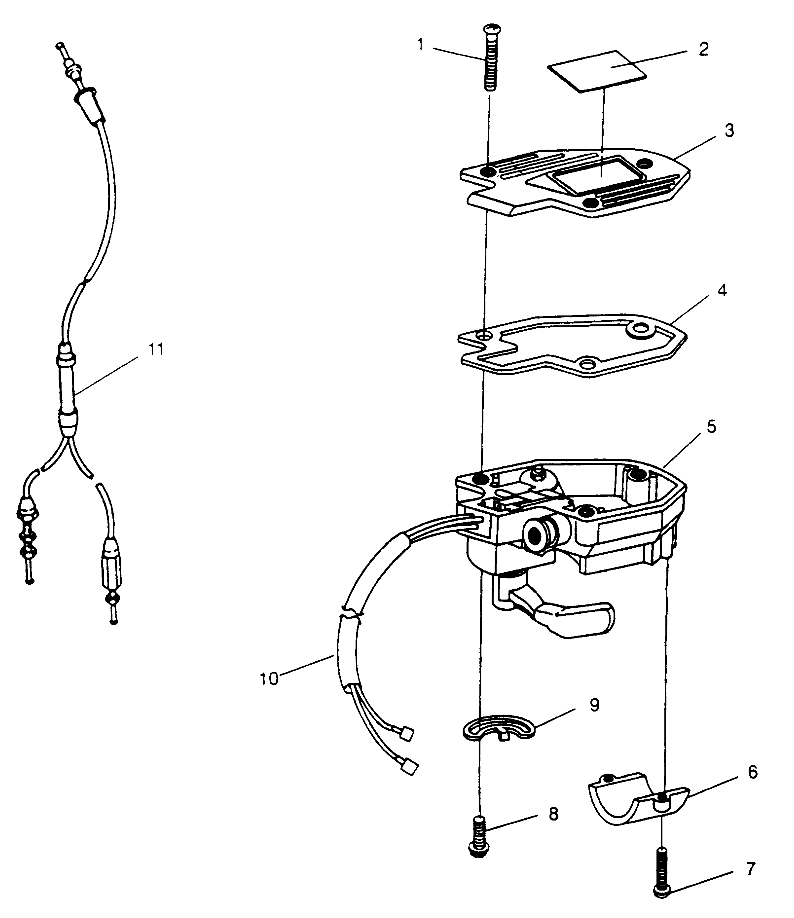 CONTROLS - THROTTLE ASM./CABLE Trail Boss W968527 (4935883588B007)