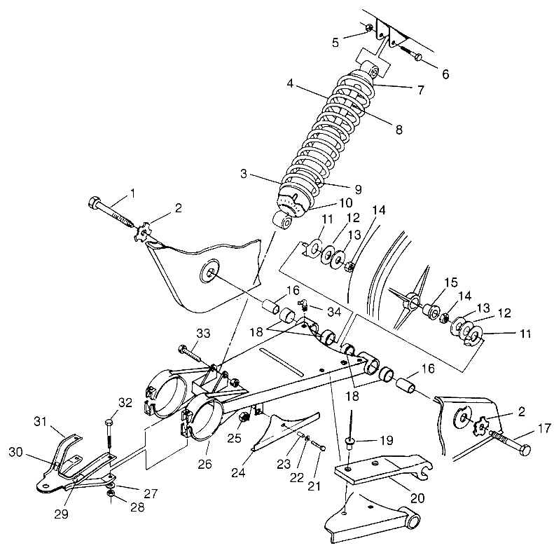 SWING ARM/SHOCK MOUNTING Trail Boss W968527 (4935883588B009)