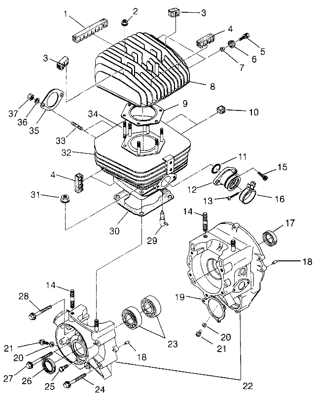 CRANKCASE and CYLINDER Trail Boss W968527 (4935883588C007)