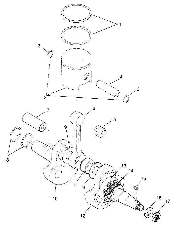 CRANKSHAFT and PISTON Trail Boss W968527 (4935883588C008)