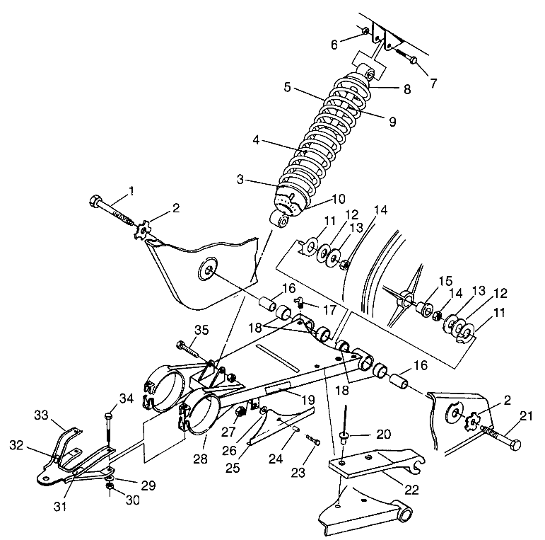 SWING ARM/SHOCK MOUNTING XPLORER 300 W969130 (4935903590C001)