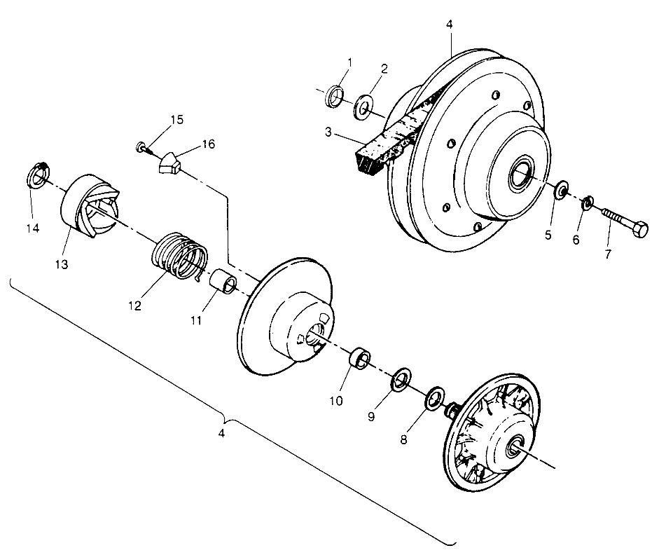 DRIVEN CLUTCH XPLORER 300 W969130 (4935903590C003)