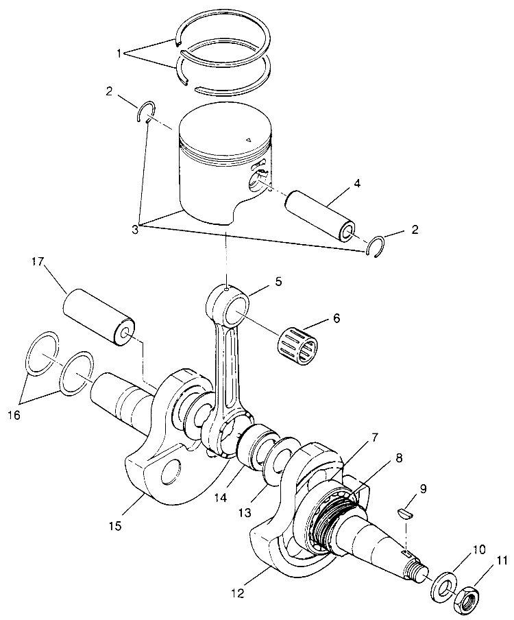 CRANKSHAFT and PISTON XPLORER 300 W969130 (4935903590C012)