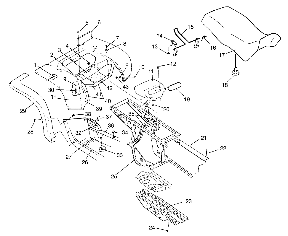 REAR CAB and SEAT XPRESS 300 W969530 and XPRESS 400 W969540 (4935923592A007)