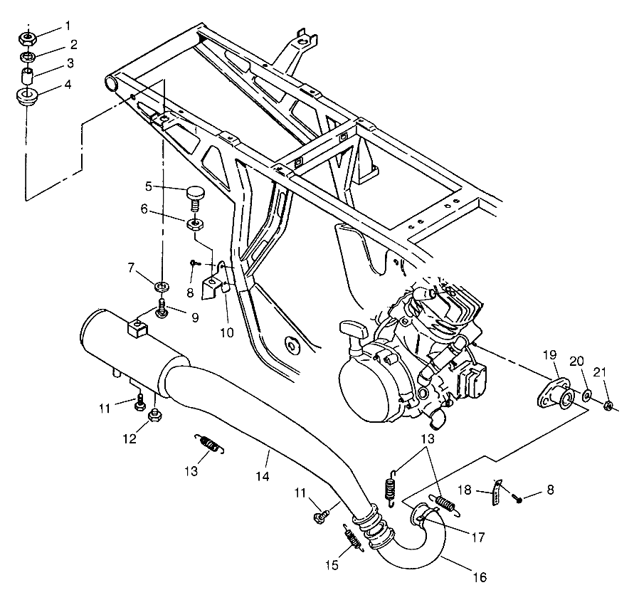 EXHAUST SYSTEM XPRESS 300 W969530 and XPRESS 400 W969540 (4935923592B002)