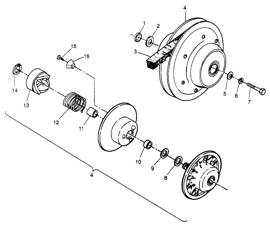 DRIVEN CLUTCH XPRESS 300 W969530 and XPRESS 400 W969540 (4935923592C006)