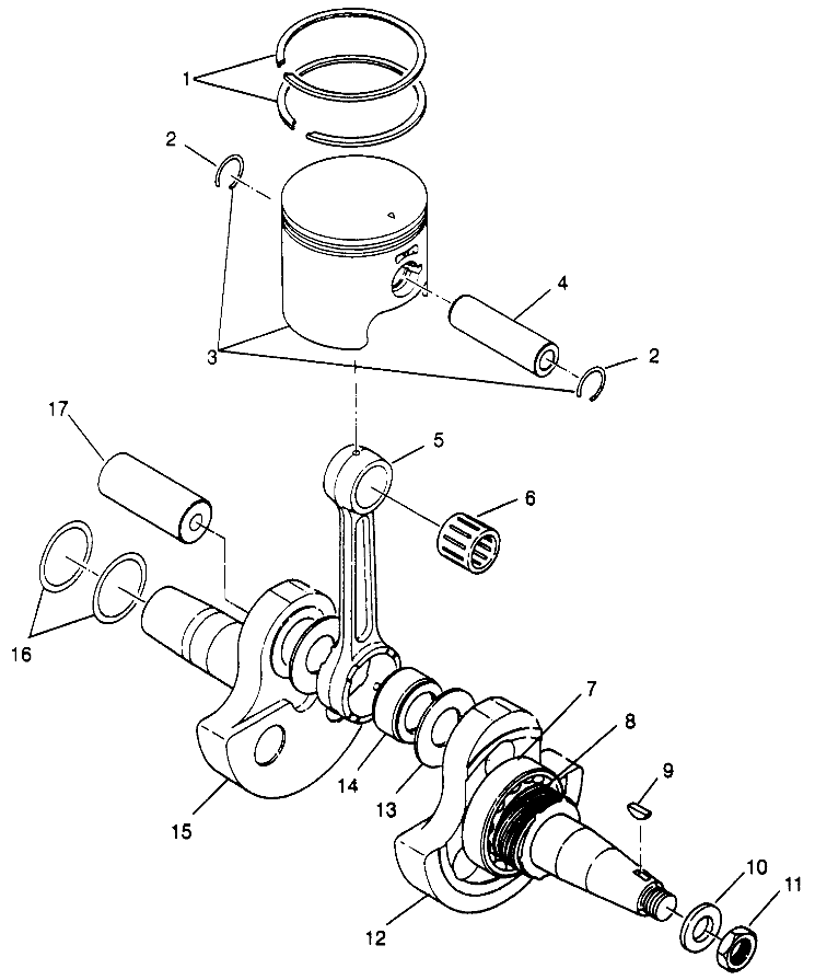 CRANKSHAFT and PISTON (300) XPRESS 300 W969530 (4935923592D003)