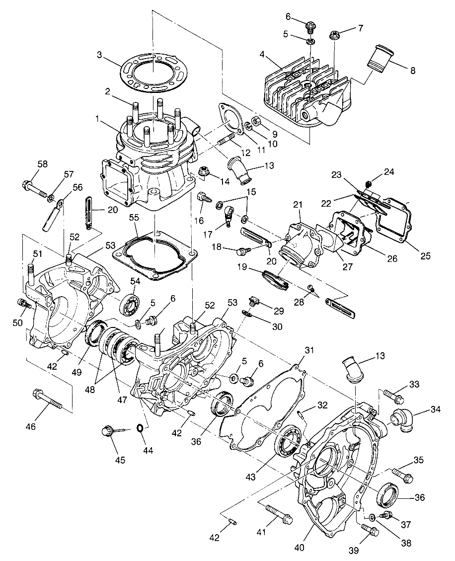 CRANKCASE and CYLINDER (400) XPRESS 400 W969540 (4935923592D011)