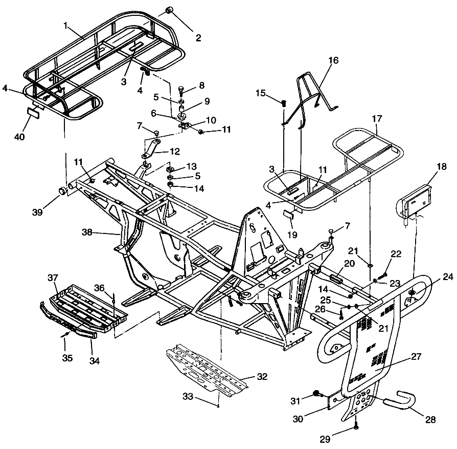 BUMPER/RACK MOUNTING Sportsman 4x4 W968040 (4935943594A007)