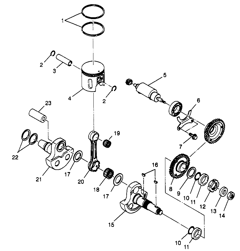 PISTON and CRANKSHAFT Sportsman 4x4 W968040 (4935943594C013)