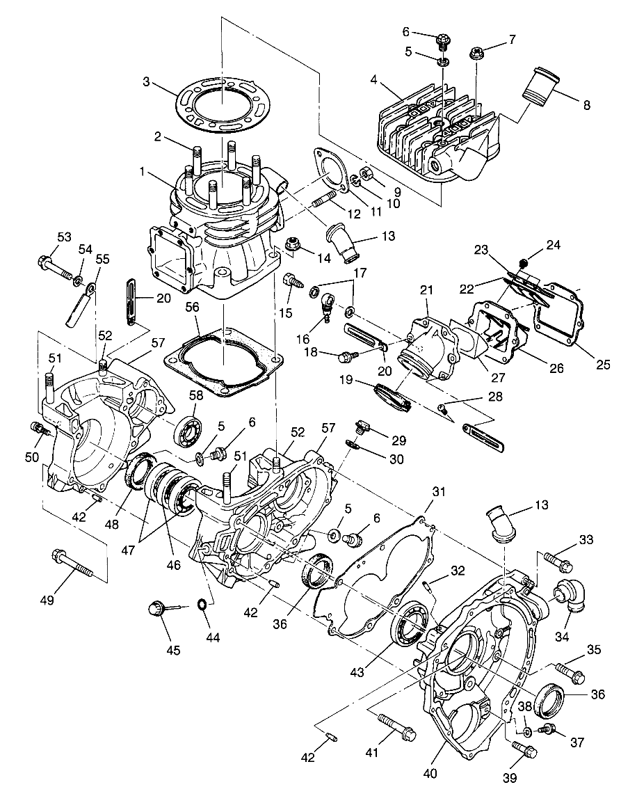 CRANKCASE and CYLINDER Sportsman 4x4 W968040 (4935943594D001)