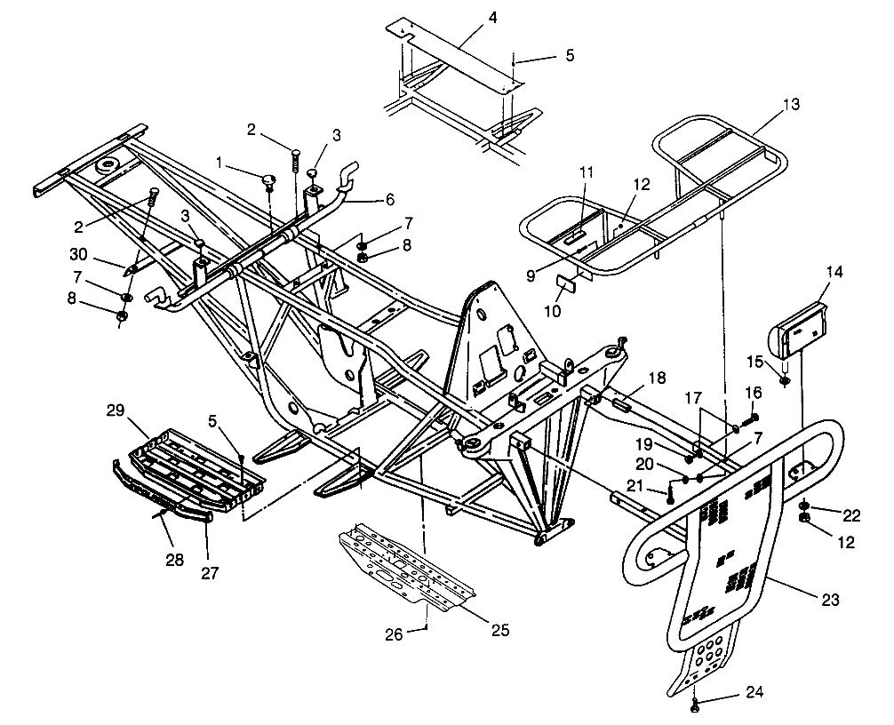 BUMPER/RACK MOUNTING 6X6 400L - W968740 and 6X6 400L Norwegian - N968740 (4935963596A007)