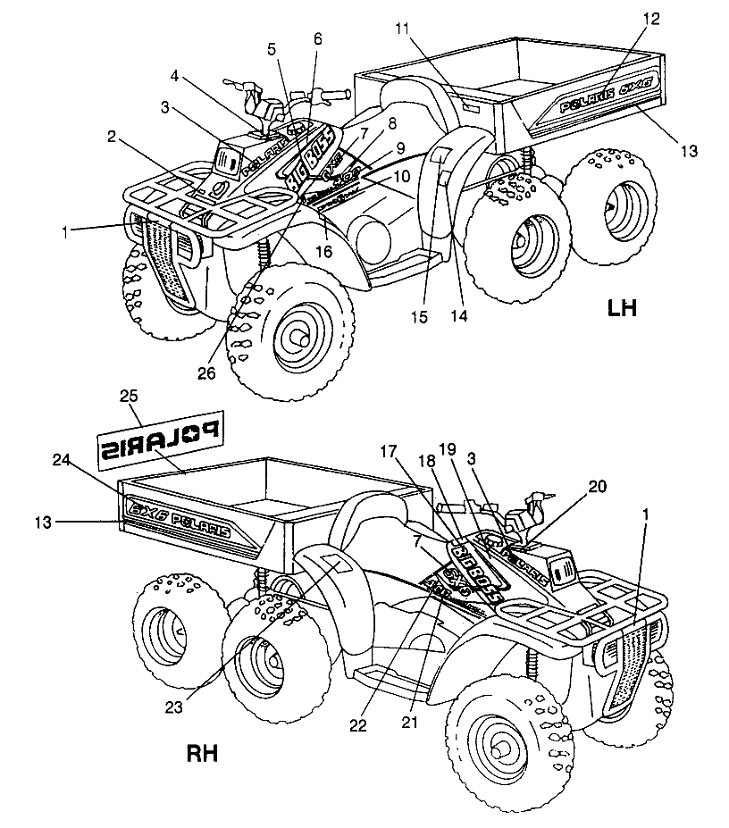 DECALS 6X6 400L - W968740 and  6X6 400L Norwegian - N968740 (4935963596A009)