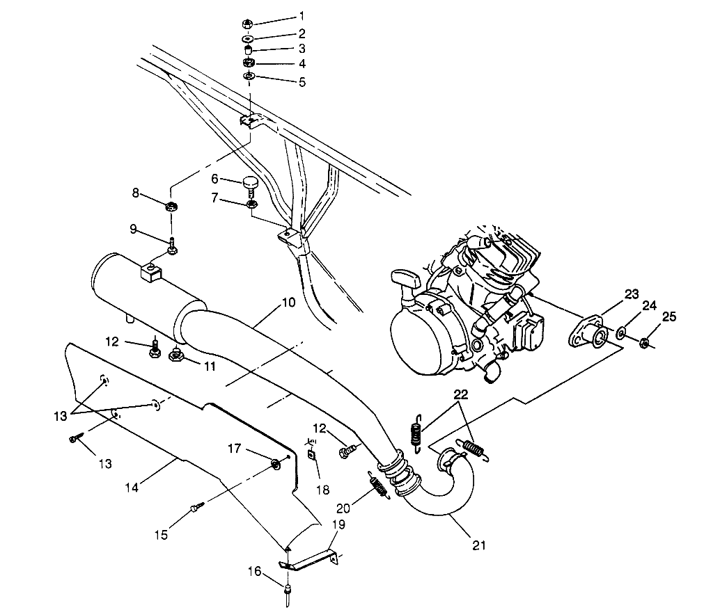 EXHAUST SYSTEM 6X6 400L - W968740 and  6X6 400L Norwegian - N968740 (4935963596A012)