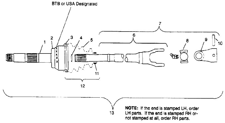 CV JOINT - BTB 6X6 400L W968740 and 6X6 400L Norwegian N968740 (4935963596B006)