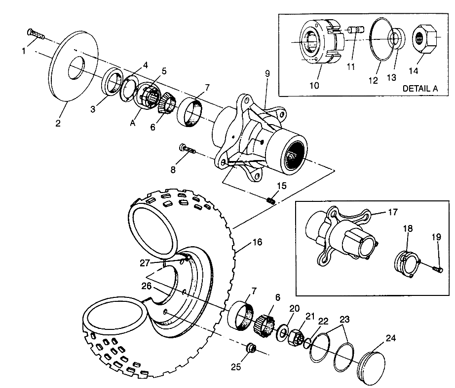 FRONT WHEEL 6X6 400L W968740 and 6X6 400L Norwegian N968740 (4935963596B008)