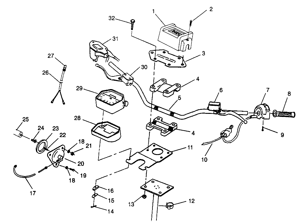 STEERING - HANDLEBAR 6X6 400L - W968740 and  6X6 400L Norwegian - N968740 (4935963596B010)