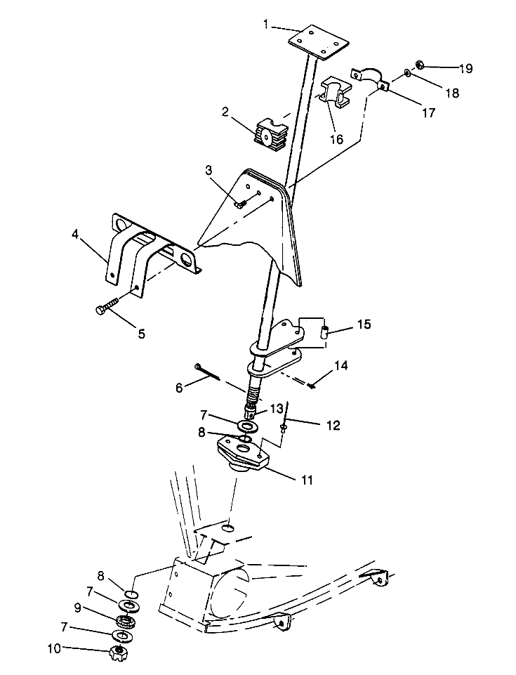 STEERING POST 6X6 400L - W968740 and  6X6 400L Norwegian - N968740 (4935963596B011)