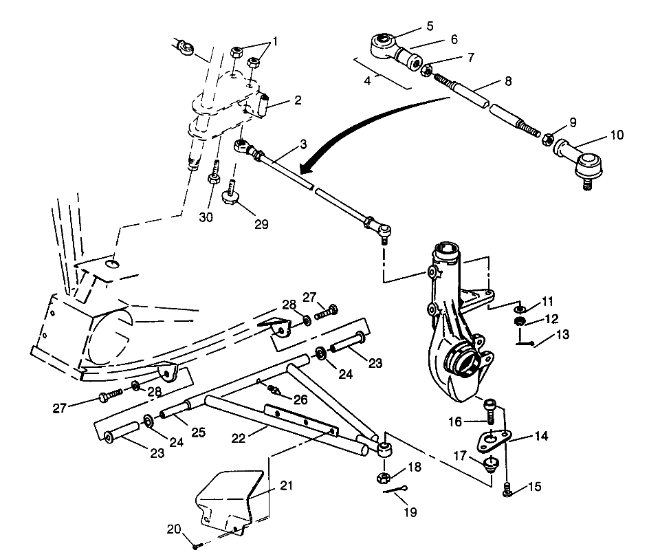 A-ARM/STRUT MOUNTING 6X6 400L - W968740 and  6X6 400L Norwegian - N968740 (4935963596B012)