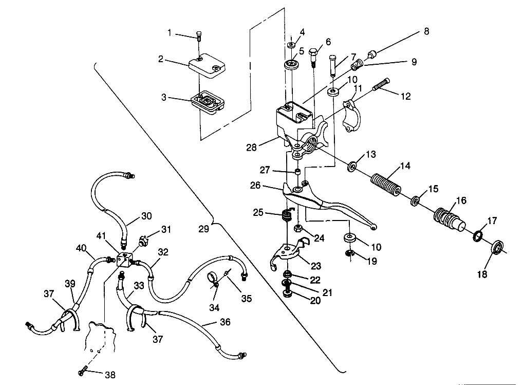 CONTROLS - MASTER CYLINDER/BRAKE LINE 6X6 400L - W968740 and  6X6 400L Norw (4935963596B014)