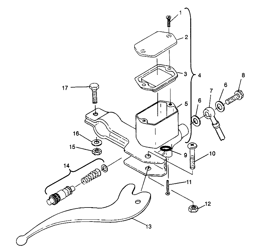 CONTROLS - RH MASTER CYLINDER/BRAKE LINE 6X6 400L W968740 and 6X6 400L Norw (4935963596C002)