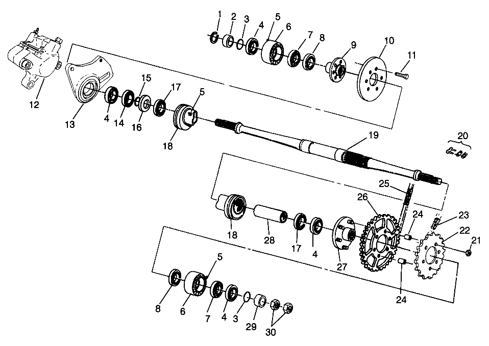 MIDDLE DRIVE 6X6 400L W968740 and 6X6 400L Norwegian N968740 (4935963596C003)