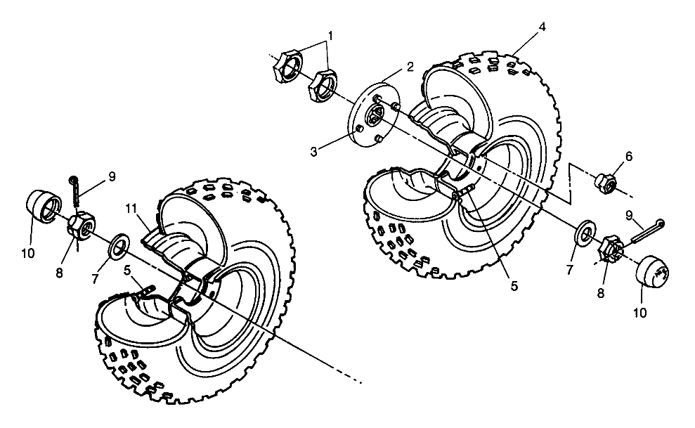 MIDDLE WHEEL 6X6 400L - W968740 and  6X6 400L Norwegian - N968740 (4935963596C006)