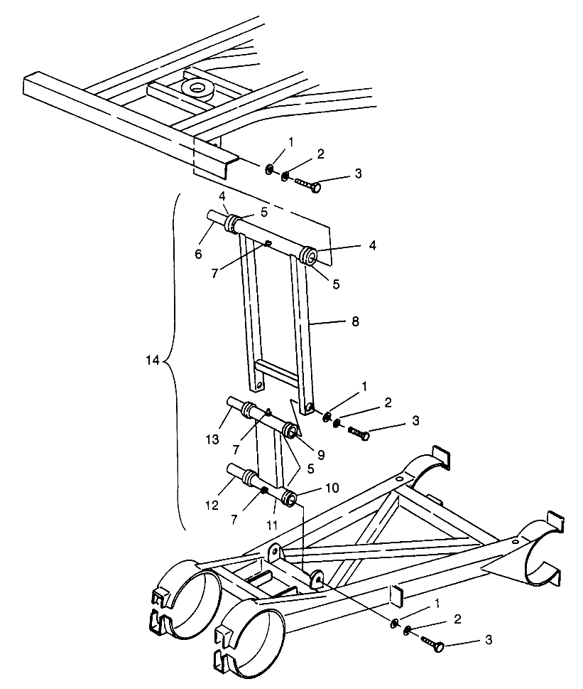 REAR STRUT STABILIZER 6X6 400L - W968740 and  6X6 400L Norwegian - N968740 (4935963596D001)