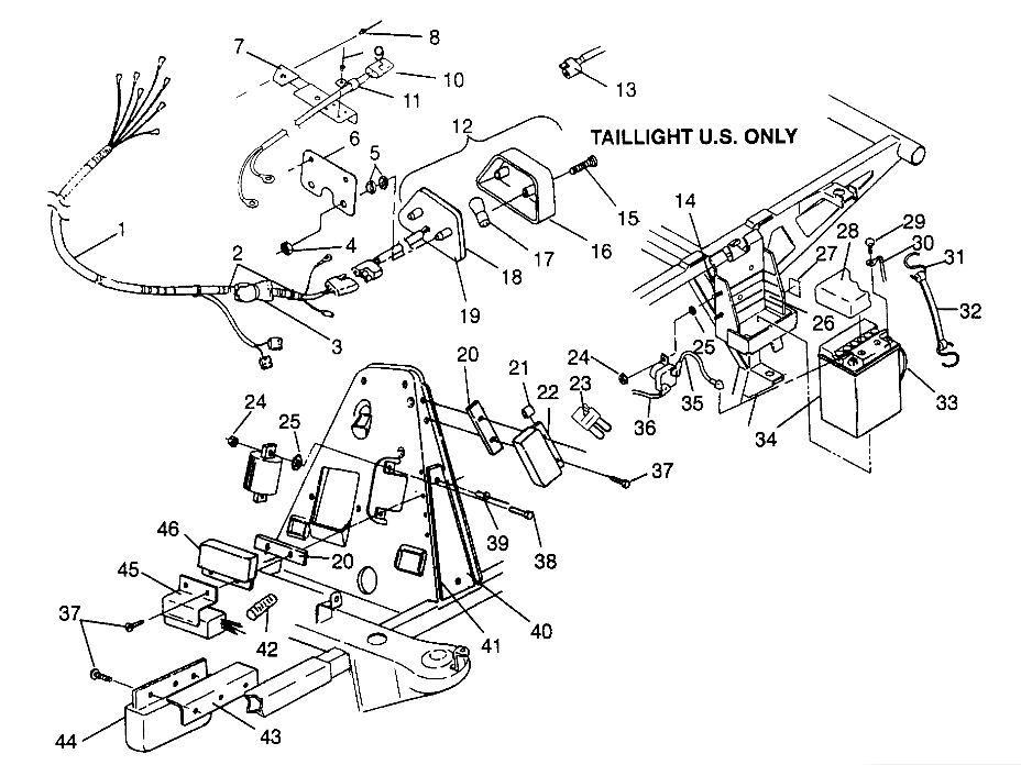 ELECTRICAL/TAILLIGHT 6X6 400L - W968740 and  6X6 400L Norwegian - N968740 (4935963596D003)