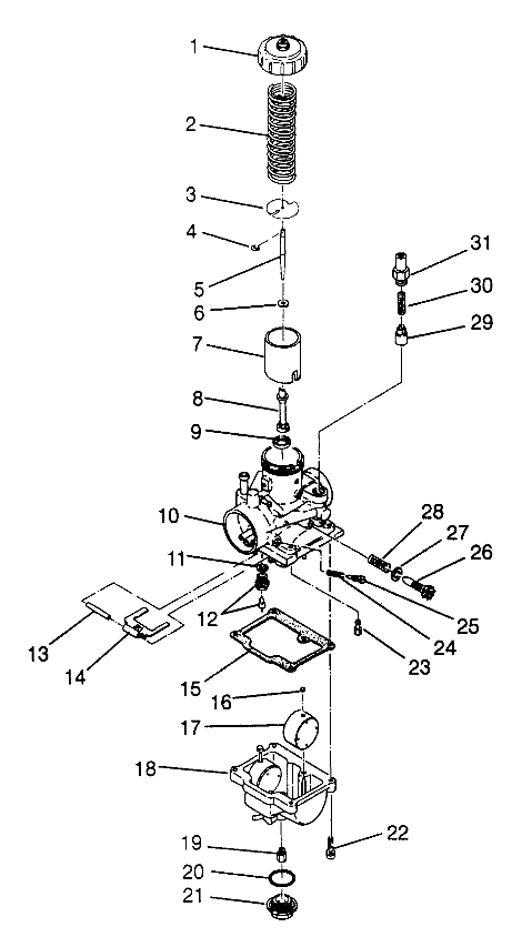 CARBURETOR 6X6 400L W968740 and 6X6 400L Norwegian N968740 (4935963596D013)