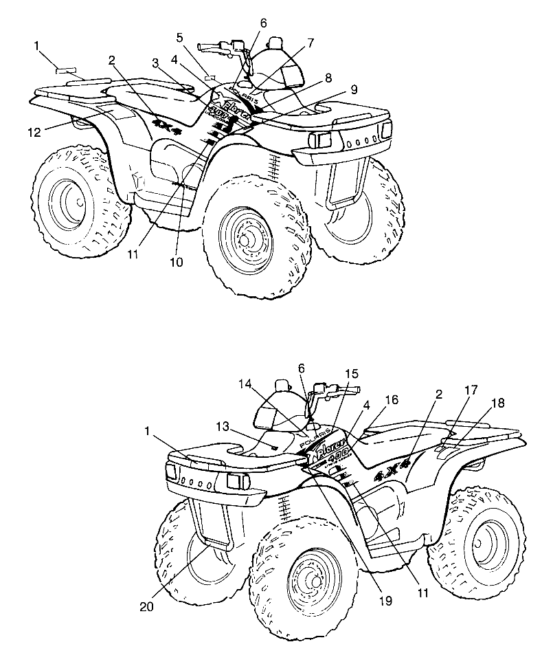 DECALS XPLORER 400L W969140 (4935983598A008)