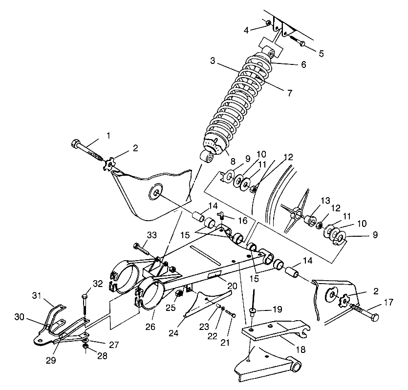 SWING ARM/SHOCK MOUNTING XPLORER 400L W969140 (4935983598C001)