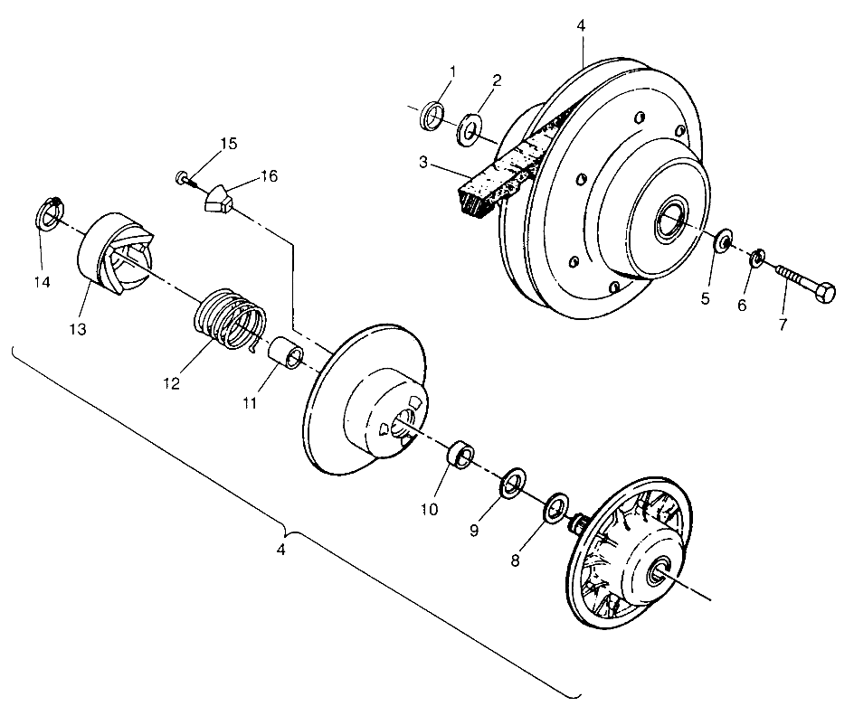 DRIVEN CLUTCH XPLORER 400L W969140 (4935983598C003)