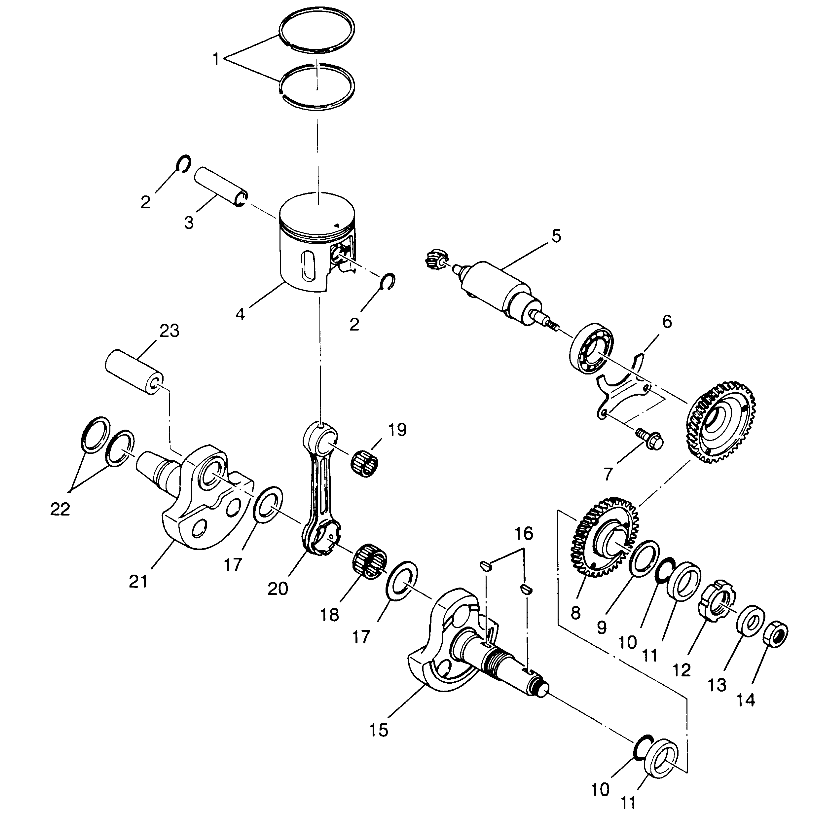 PISTON and CRANKSHAFT XPLORER 400L W969140 (4935983598C012)