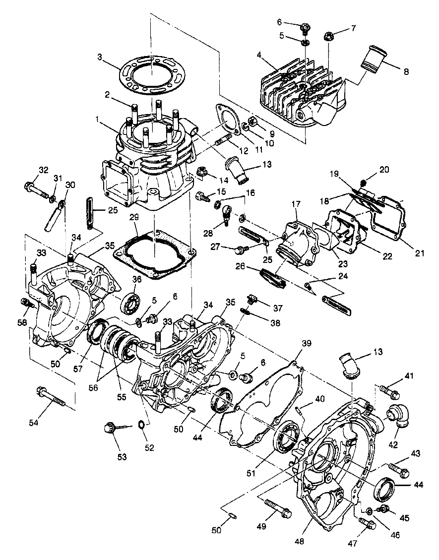 CRANKCASE and CYLINDER XPLORER 400L W969140 (4935983598C013)