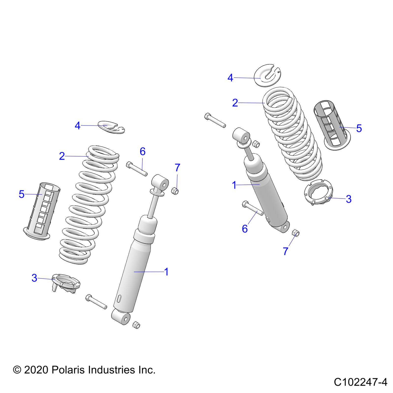 SUSPENSION, MIDDLE SHOCKS and MOUNTING - A24S6E57A1 (C102247-4)