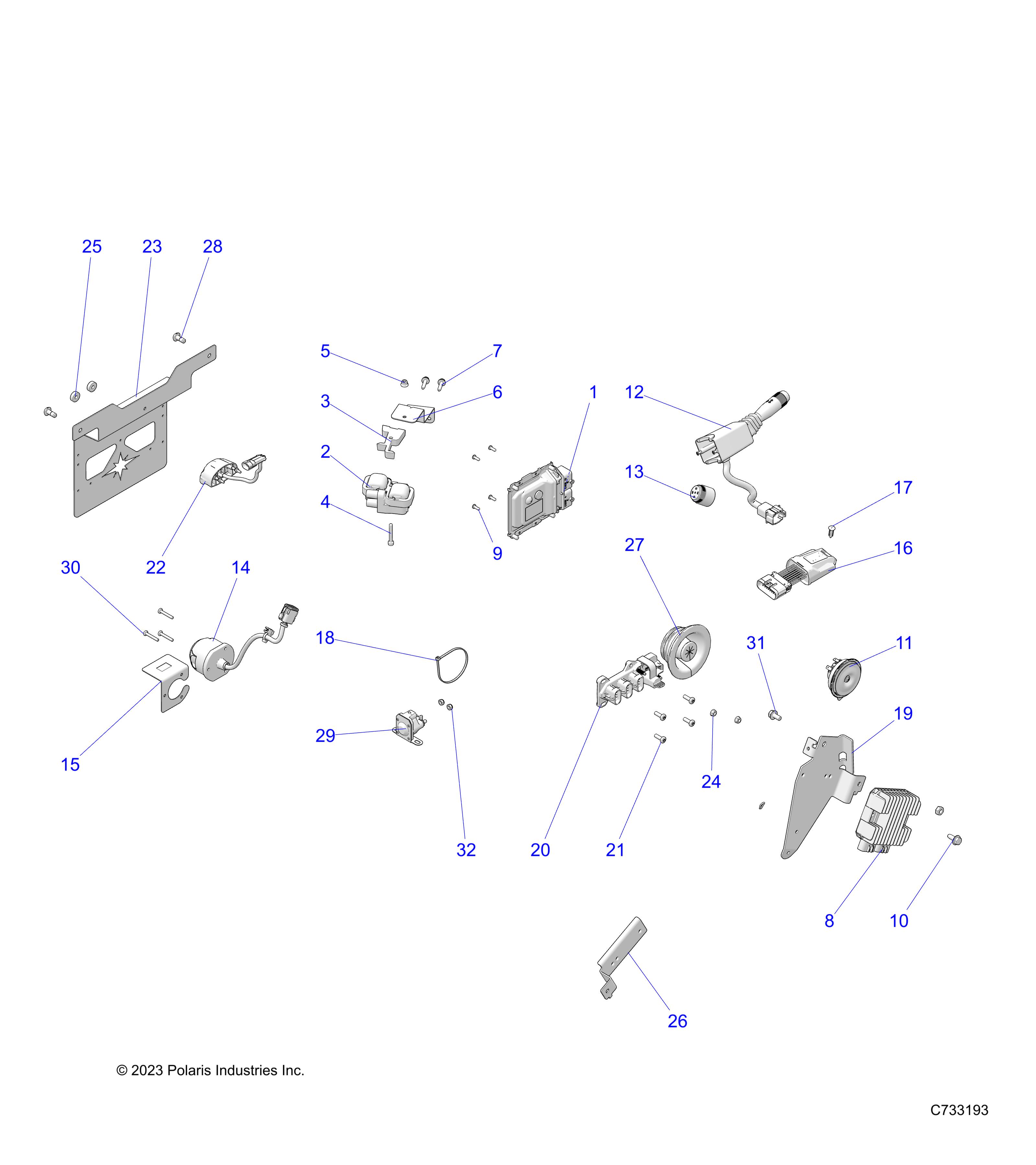 ELECTRICAL, WIRE HARNESS, COMPONENTS, AND LICENSE PLATE - R24TAS99CK (C733193)