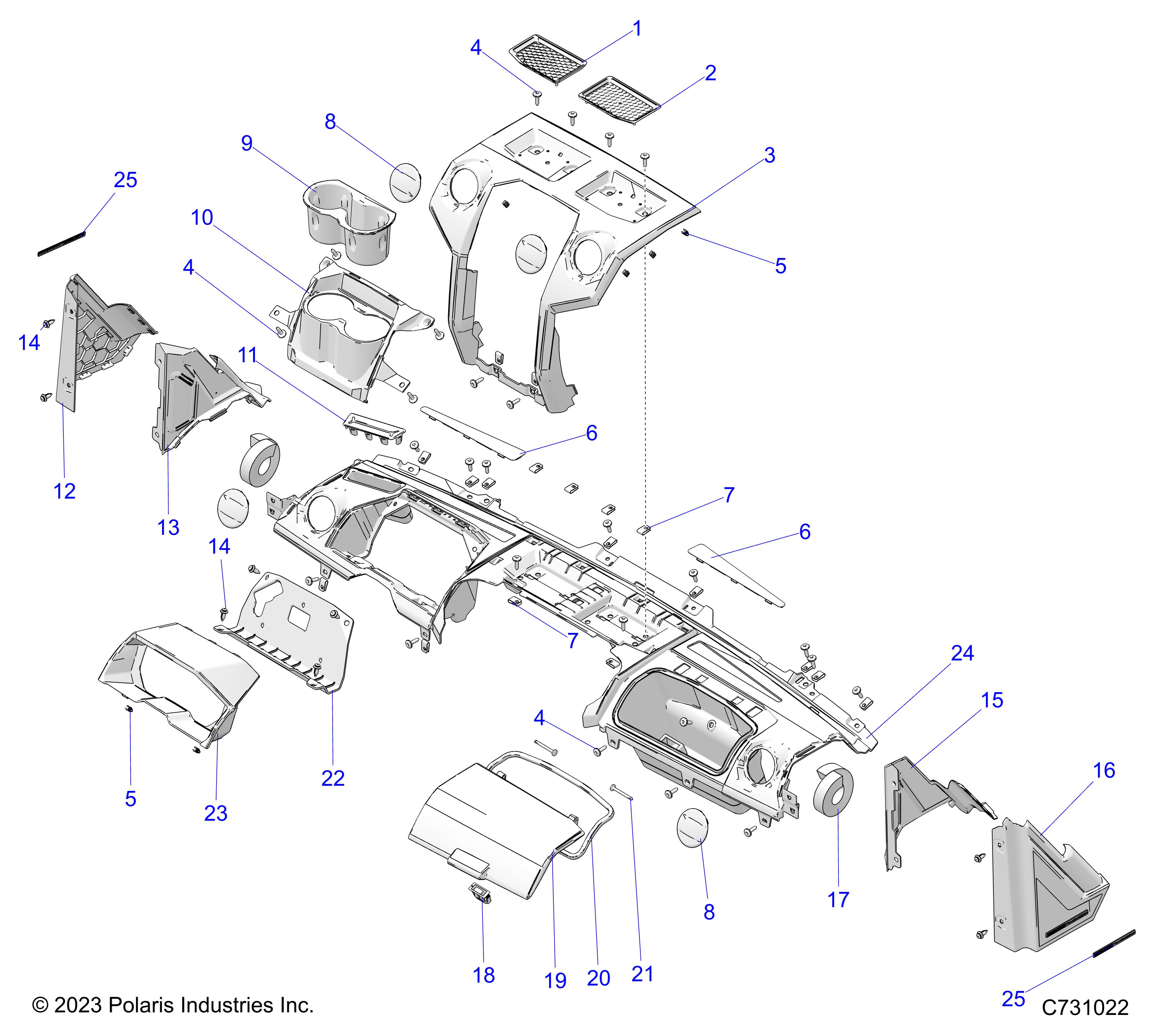 BODY, DASH, UPPER AND A-PILLERS - R24X6E1RAH/BH (C731022)