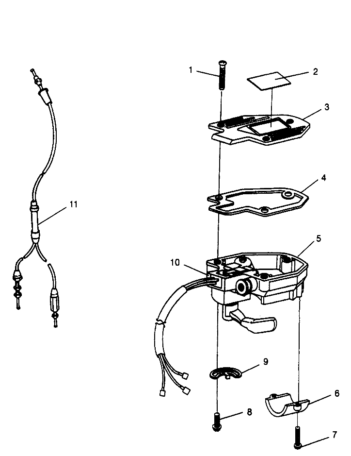 CONTROLS - THROTTLE ASM./CABLE Magnum 2X4 W967544 (4936033603B008)