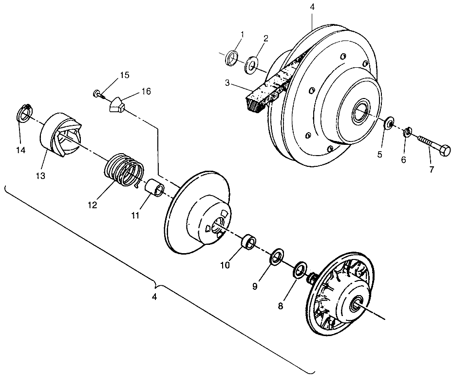 DRIVEN CLUTCH  Magnum 4x4 W968144 and  Swedish Magnum 4x4 S968144 (4936053605C004)