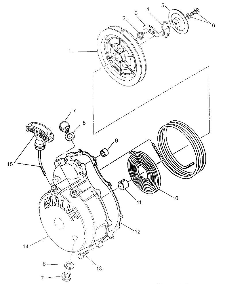 RECOIL STARTER Magnum 4x4 W968144 and  Swedish Magnum 4x4 S968144 (4936053605D004)