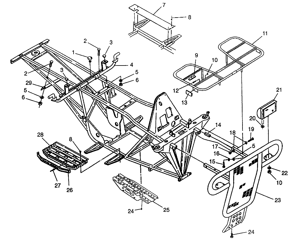 BUMPER/RACK MOUNTING Magnum 6X6 - W968744 and Magnum 6X6 Swedish - S968744 (4936073607A007)