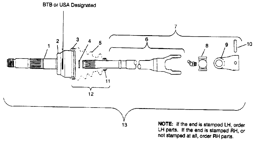 CV JOINT - BTB Magnum 6X6 W968744 and Swedish Magnum 6X6 S968744 (4936073607B006)