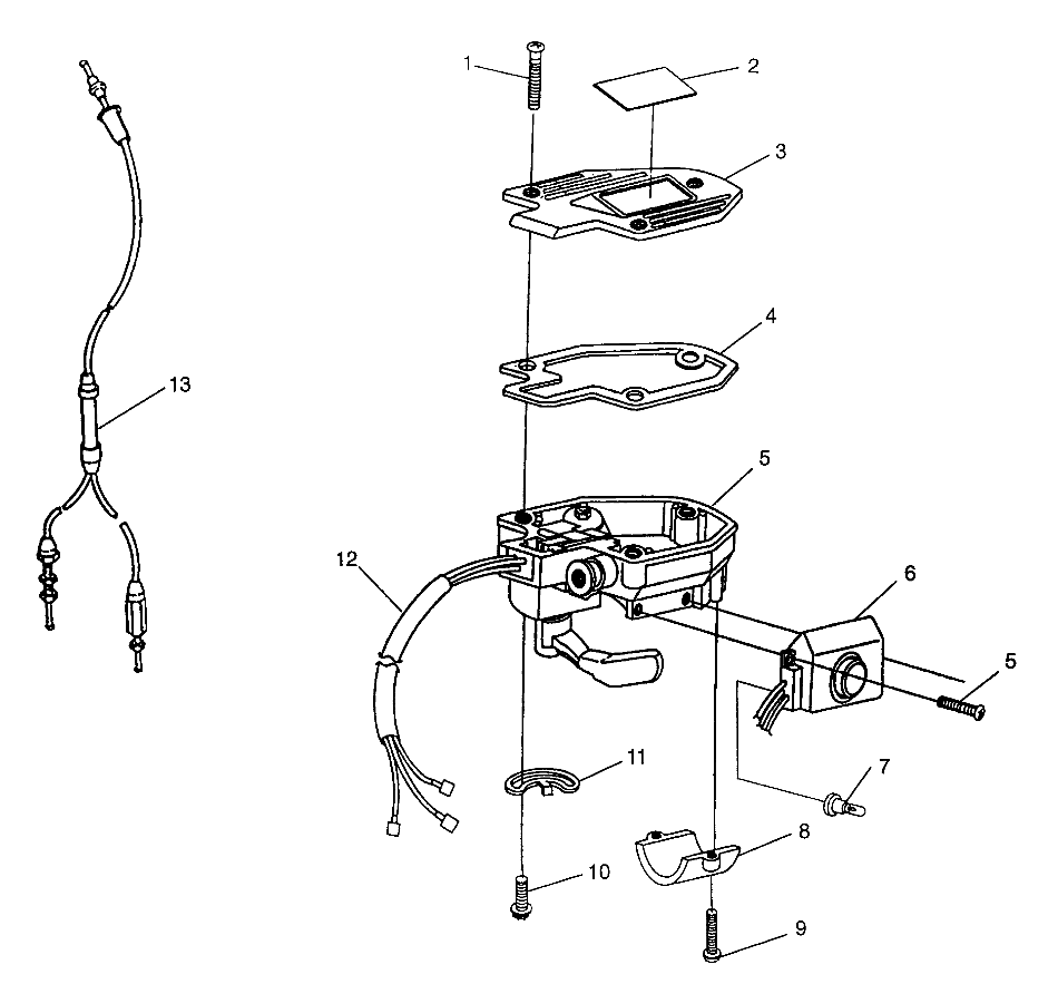 CONTROLS - THROTTLE ASM./CABLE Magnum 6X6 - W968744 and Magnum 6X6 Swedish (4936073607B013)