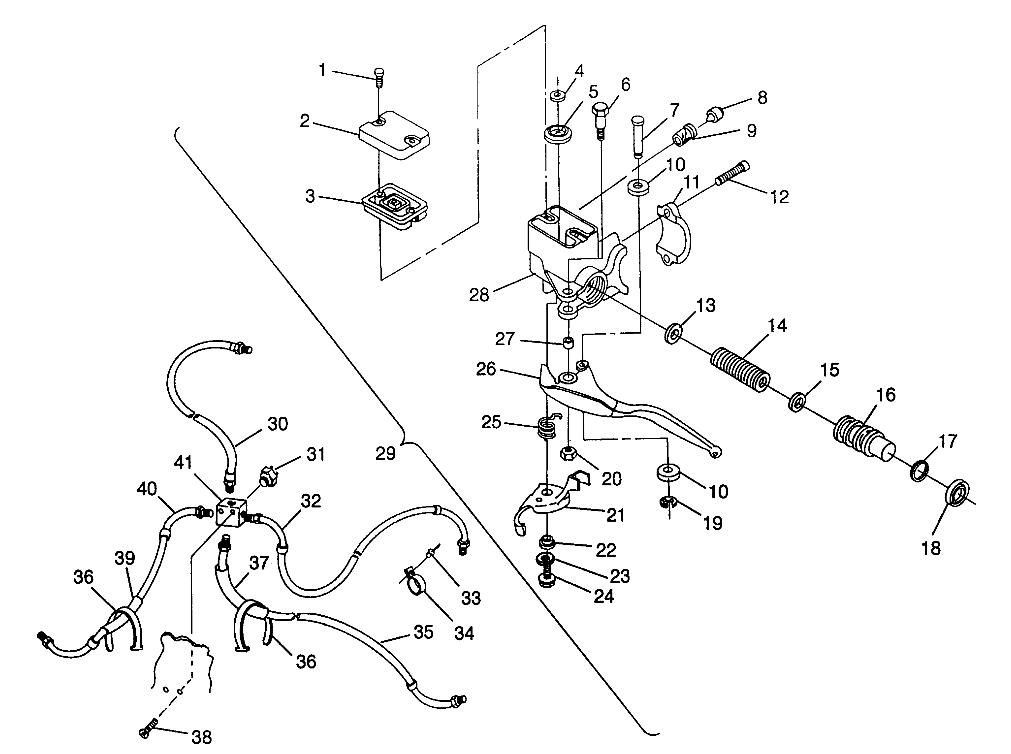 CONTROLS - MASTER CYLINDER/BRAKE LINE Magnum 6X6 W968744 and Magnum 6X6 Swe (4936073607B014)