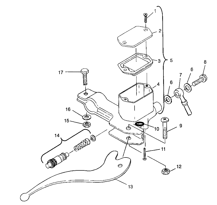 CONTROLS - RH MASTER CYLINDER/BRAKE LINE Magnum 6X6 W968744 and Magnum 6X6 (4936073607C002)