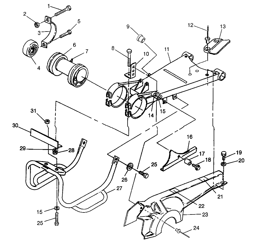 SWING ARM/GUARD MOUNTING Magnum 6X6 - W968744 and Magnum 6X6 Swedish - S968 (4936073607C008)